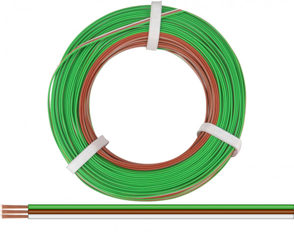 325-485-50 - Drillingslitze 0,25 mm² / 50 m grün-braun-weiss
