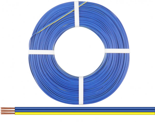 325-223-50 - Drillingslitze 0,25 mm² / 50 m blau-blau-gelb