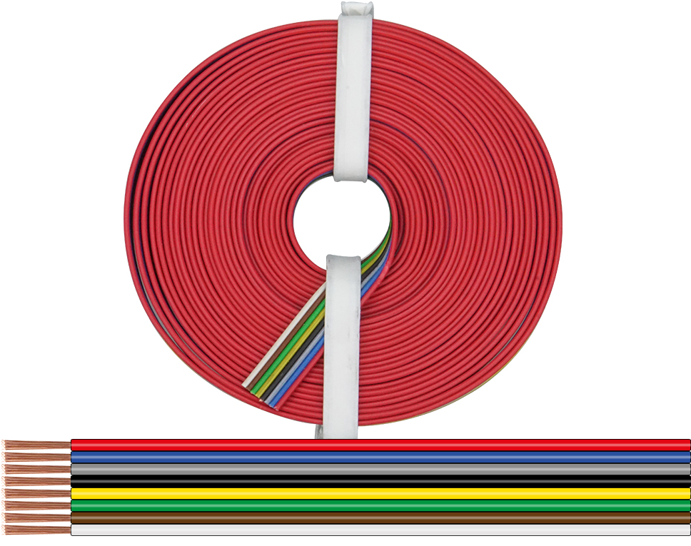 119-885 - Litze 8 x 0,14 mm² / 5 m rot-blau-grau-schwarz-gelb-grün-braun-weiß