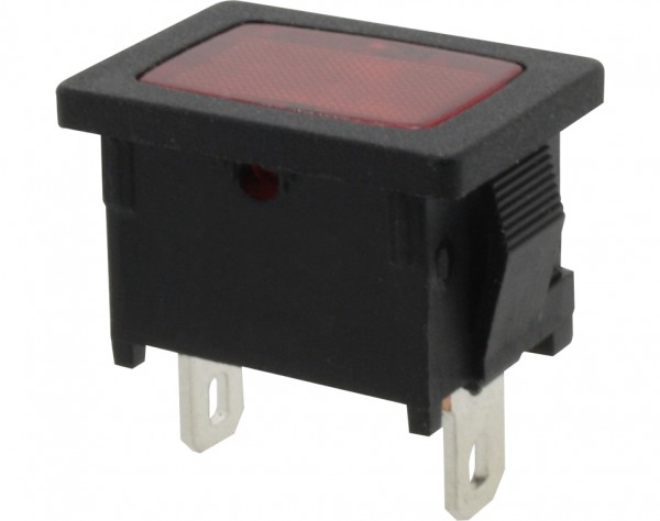 KSL40 - Klein Signallampe, 1-polig, schwarz, rot beleuchtet, 12 V