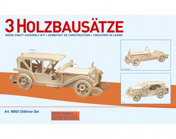 M865 - Holzbausatz 3 x Oldtimer