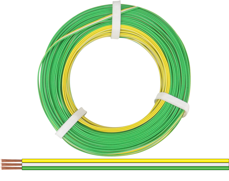 318-354-25 - Drillingslitze 0,14 mm² / 25 m gelb-weiss-grün